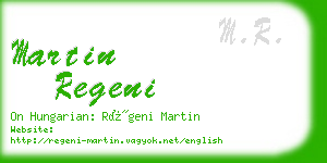 martin regeni business card